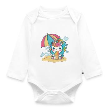 Eiscreme Einhorn - Die süßeste Versuchung - Baby Bio-Langarm-Body - Weiß - Vorne