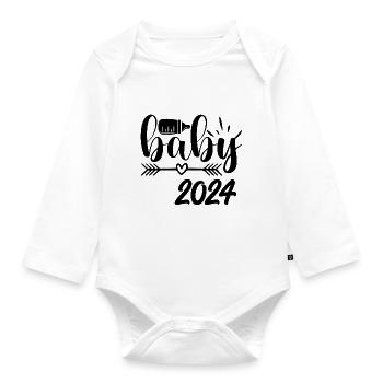 Bébé 2024 Grossesse annonce la naissance du bébé - Body Bébé bio manches longues - blanc - Devant
