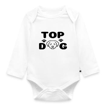 Top Dog - Baby Bio-Langarm-Body - Weiß - Vorne