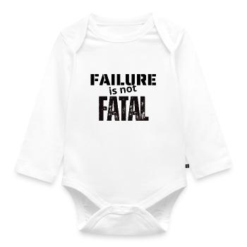 FAILURE is not FATAL - Organic Longsleeve Baby Bodysuit - white - Front