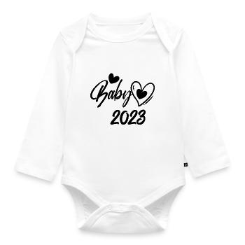 Bébé 2023 Grossesse annonce la naissance du bébé - Body Bébé bio manches longues - blanc - Devant