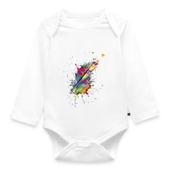 Multicolored task - Organic Longsleeve Baby Bodysuit - white - Front