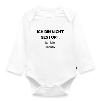 gestört - Baby Bio-Langarm-Body - Weiß - Vorne