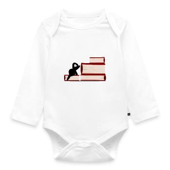 Ink Tasks Books - Organic Longsleeve Baby Bodysuit - white - Front