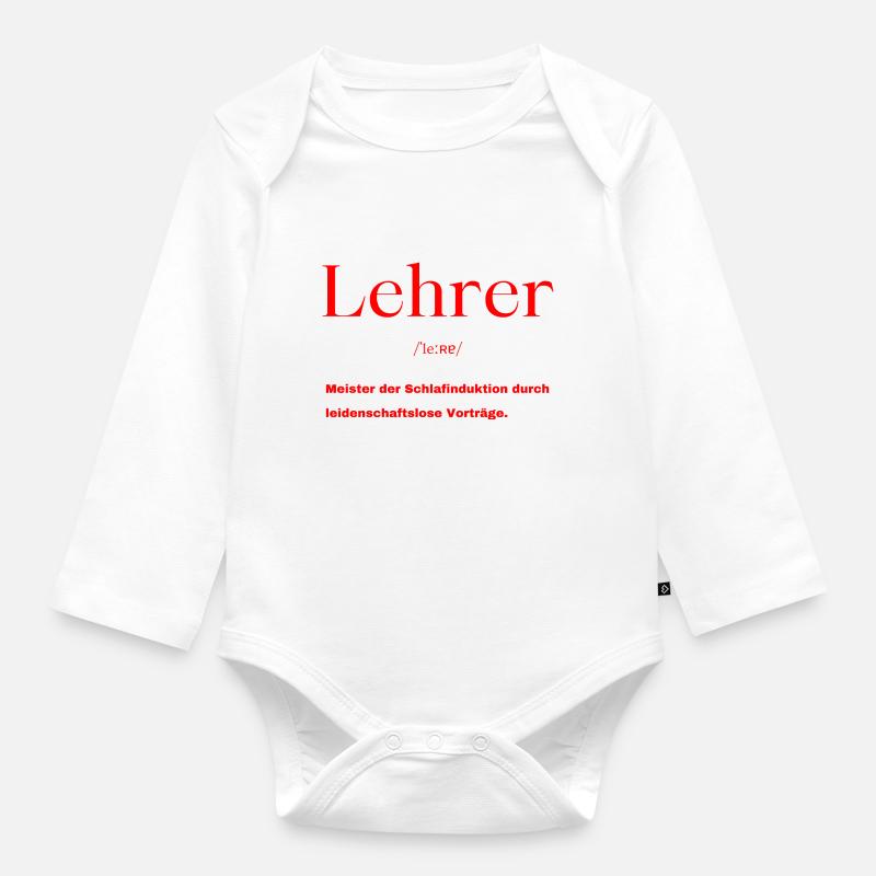 Lehrer Definition - Baby Bio-Langarm-Body - Weiß