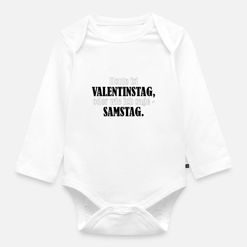 Valentinstag - Samstag - Baby Bio-Langarm-Body - Weiß