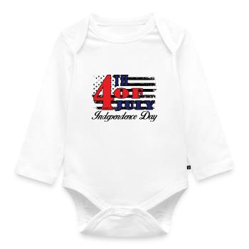 Independence Day - Organic Longsleeve Baby Bodysuit - white - Front