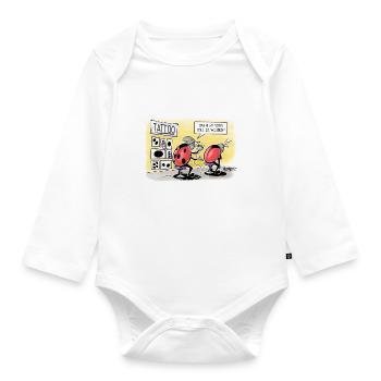 Tattoo-Kaefer - Baby Bio-Langarm-Body - Weiß - Vorne