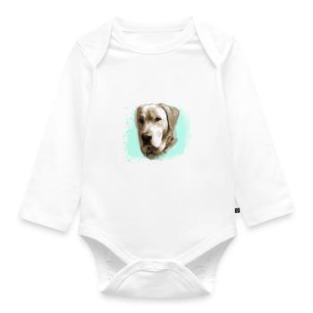 Labrador, Golden Retriever, graffit, malerei - Baby Bio-Langarm-Body - Weiß - Vorne