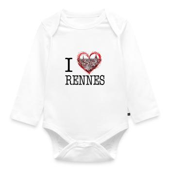 I Love Rennes - Organic Longsleeve Baby Bodysuit - white - Front