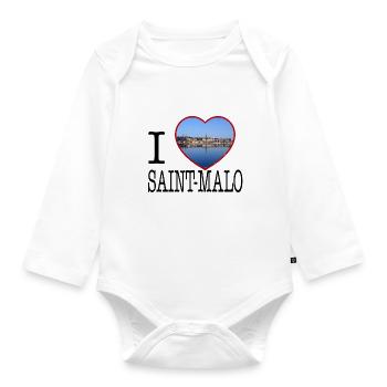 Ich liebe Saint-Malo Foto - Baby Bio-Langarm-Body - Weiß - Vorne