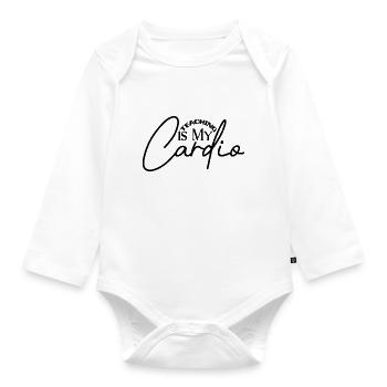 Teaching is my Cardio - Organic Longsleeve Baby Bodysuit - white - Front