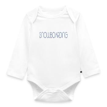 snowboarding boarden - Baby Bio-Langarm-Body - Weiß - Vorne