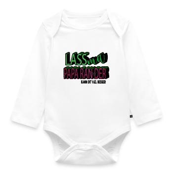 bday familienwappen weihnachten katze elternzeit - Baby Bio-Langarm-Body - Weiß - Vorne