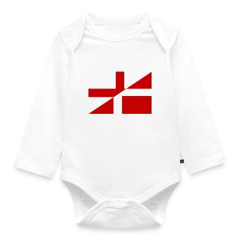 Drapeau de l’Angleterre Danemark - Body Bébé bio manches longues - blanc - Devant