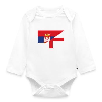 Drapeau de la Serbie Angleterre - Body Bébé bio manches longues - blanc - Devant