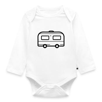 Small caravan - Organic Longsleeve Baby Bodysuit - white - Front