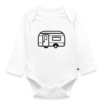 Small caravan - Organic Longsleeve Baby Bodysuit - white - Front
