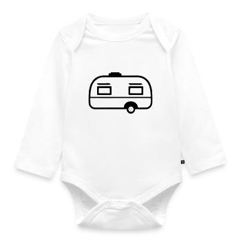 Small caravan - Organic Longsleeve Baby Bodysuit - white - Front