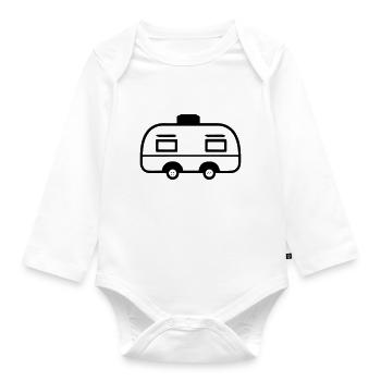 Small caravan - Organic Longsleeve Baby Bodysuit - white - Front