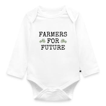 Farmer Farmer Farmers Protest Farmers for Future - Organic Longsleeve Baby Bodysuit - white - Front