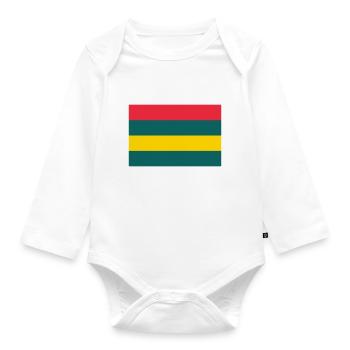 Mauritius island / Flag of Mauritius - Organic Longsleeve Baby Bodysuit - white - Front