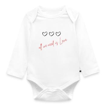 all we need is Love - Baby Bio-Langarm-Body - Weiß - Vorne