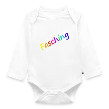 Fasching - Baby Bio-Langarm-Body - Weiß - Vorne