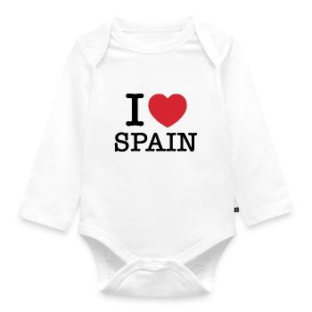 Ich liebe Spanien | Spanien | I Herz Spanien - Baby Bio-Langarm-Body - Weiß - Vorne