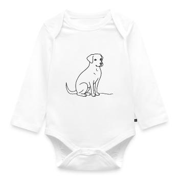 Sweet Pup Sketch - Organic Longsleeve Baby Bodysuit - white - Front