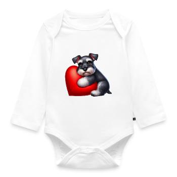 Dessin de la Saint-Valentin Schanuzer - Body Bébé bio manches longues - blanc - Devant