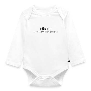 Fürth Koordinaten - Baby Bio-Langarm-Body - Weiß - Vorne