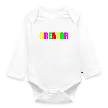 Creator - Body Bébé bio manches longues - blanc - Devant