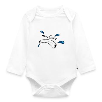 dent soufrance pain hard hard smiley 2103 W - Organic Longsleeve Baby Bodysuit - white - Front