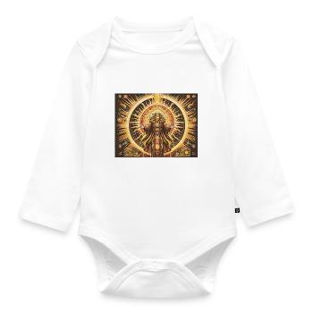 Chors: Slavic God of the Sun and Light - Organic Longsleeve Baby Bodysuit - white - Front
