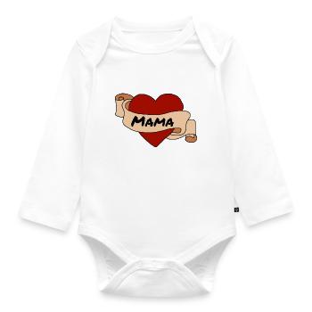 Mama - Baby Bio-Langarm-Body - Weiß - Vorne