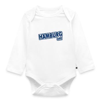 Hamburg - 040 - Hansestadt - Alster - Elbe - Baby Bio-Langarm-Body - Weiß - Vorne