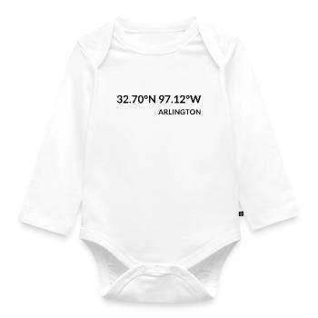 Arlington Texas USA Koordinaten - Baby Bio-Langarm-Body - Weiß - Vorne