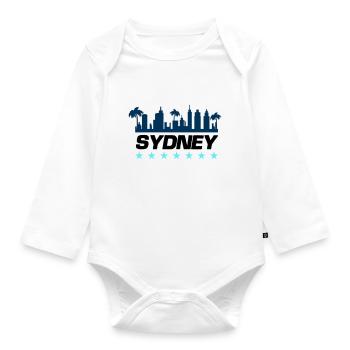Sydney City - Organic Longsleeve Baby Bodysuit - white - Front