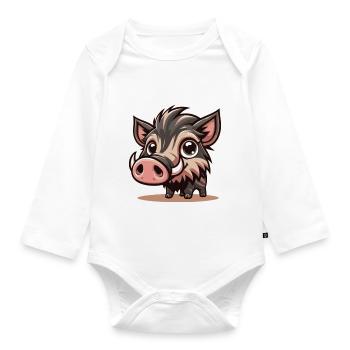 Sanglier - Body Bébé bio manches longues - blanc - Devant