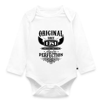 Perfection 1981 -43rd Anniversary,Original - Organic Longsleeve Baby Bodysuit - white - Front