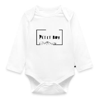 Petit Boy - Body Bébé bio manches longues - blanc - Devant