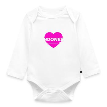 Indonésie 2024 Amour du cœur - Body Bébé bio manches longues - blanc - Devant