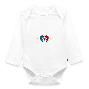 équipe de france football suppourter championnat - Body Bébé bio manches longues - blanc - Devant