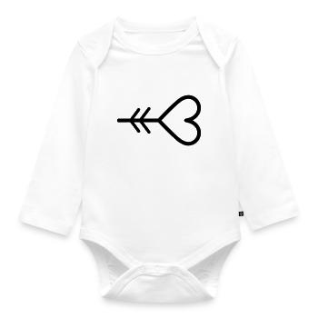Herz-Pfeil - Baby Bio-Langarm-Body - Weiß - Vorne