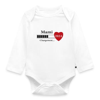 Mami - Future Mami Loading - Baby Bio-Langarm-Body - Weiß - Vorne