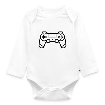 Videospiel-Controller - Baby Bio-Langarm-Body - Weiß - Vorne