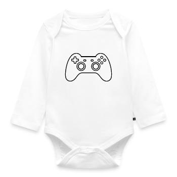 Videospiel-Controller - Baby Bio-Langarm-Body - Weiß - Vorne