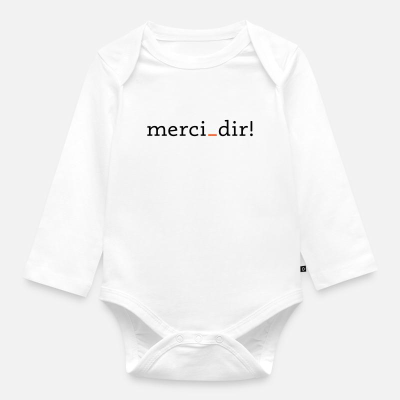 merci dir - 2 couleurs - Body Bébé bio manches longues - blanc