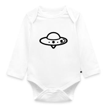 flying saucer - Organic Longsleeve Baby Bodysuit - white - Front